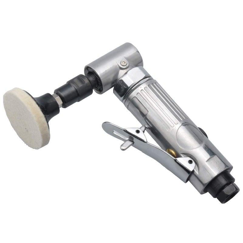 PROSHI Angle air die grinder 1/4" with 4 pcs 2" roll lock sanding discs, polished color angle pneumatic die grinder - Image 3